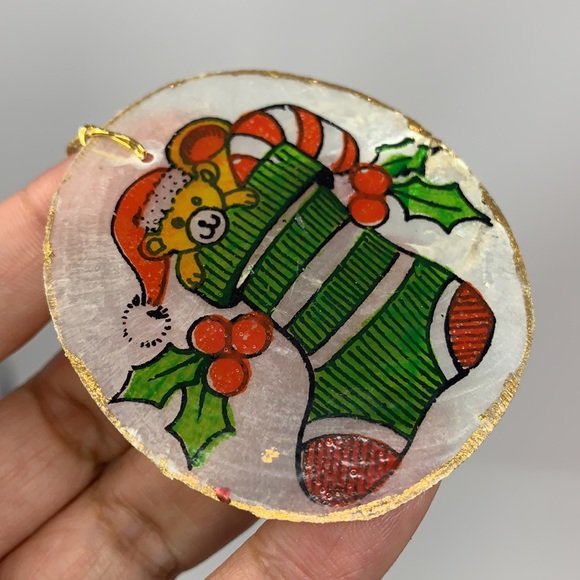 Teddy Bear in Christmas stocking vintage ornament holiday decor - Picture 8 of 14